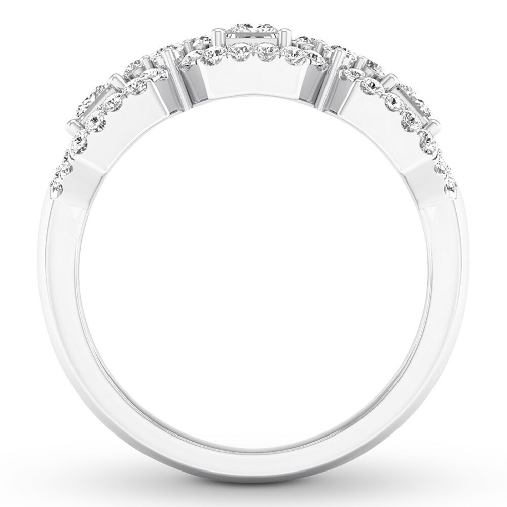 Diamond Anniversary Band 3/4 ct tw Princess/Round 14K White Gold Odh8akOn