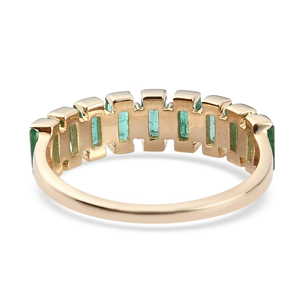 Natural Emerald Anniversary Ring 14K Yellow Gold OnW7cRok