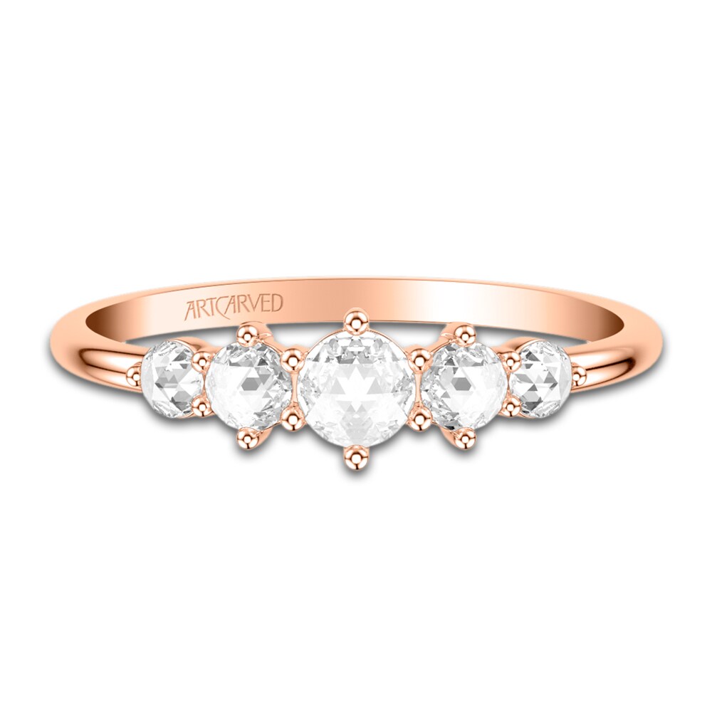 ArtCarved Rose-Cut Diamond Anniversary Band 3/8 ct tw 14K Rose Gold Oq0G5FF1