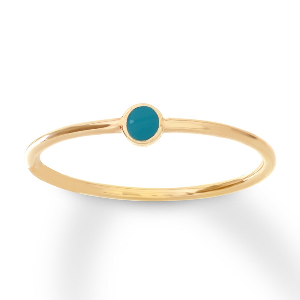 Enamel Turquoise Ring 14K Yellow Gold Otlk3aXX [Otlk3aXX]