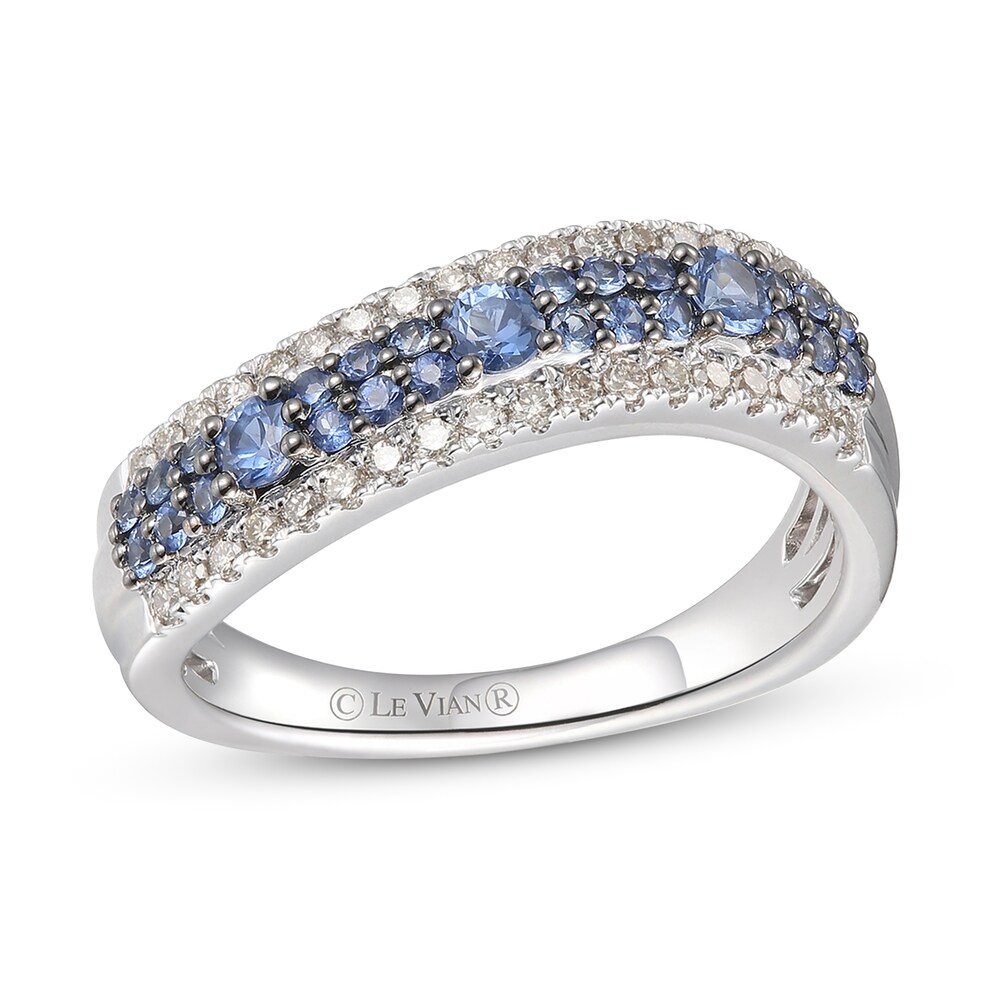 Le Vian Blue Sapphire Ring 1/5 ct tw Diamonds 14K Vanilla Gold P28isvao