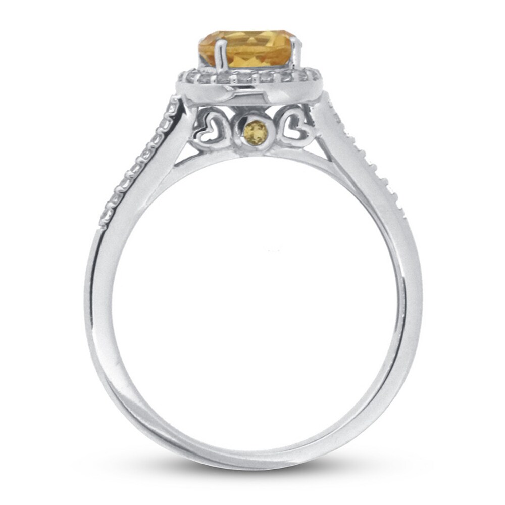 Citrine & White Topaz Ring 10K White Gold P4Oz6PMs