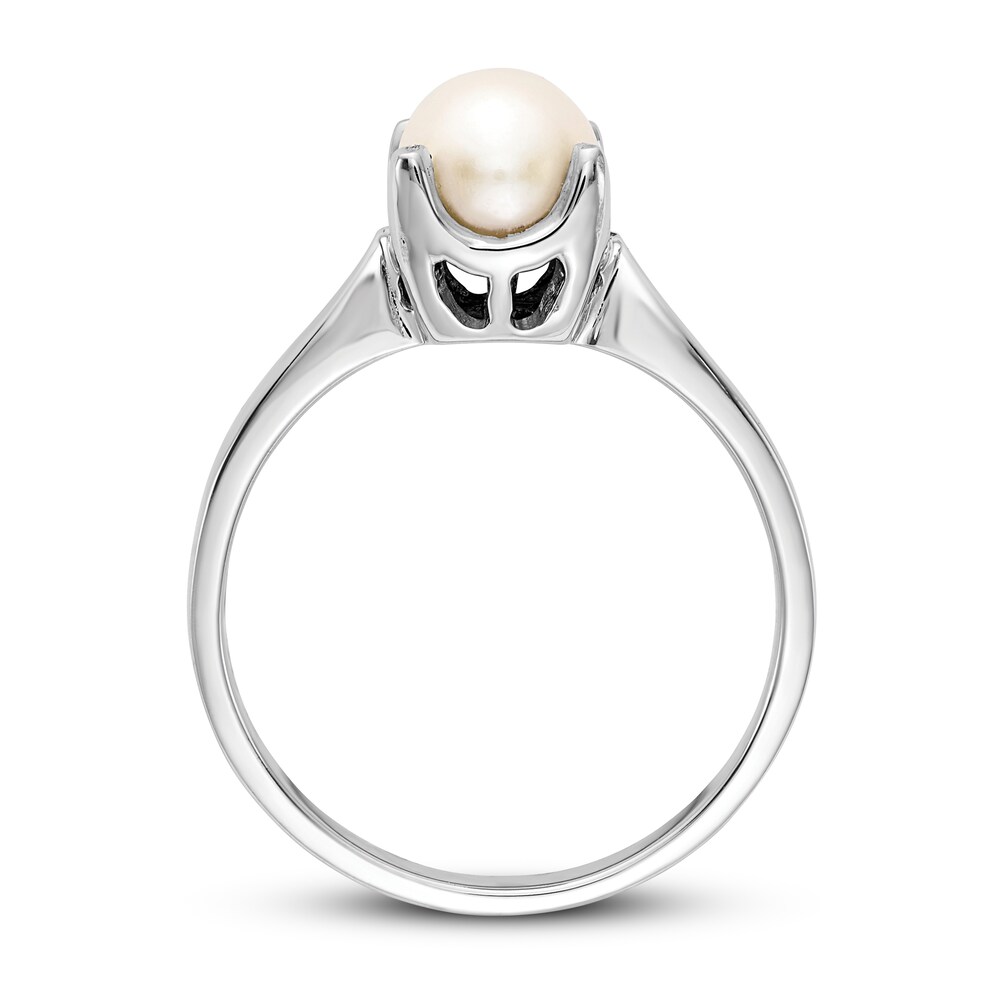 Cultured Freshwater Pearl Ring 14K White Gold PKhyxIt2