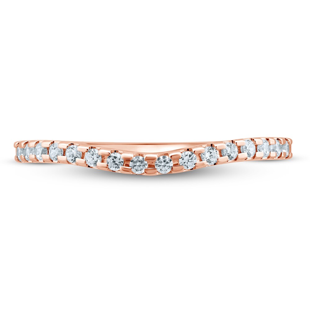 Diamond Anniversary Ring 1/6 ct tw Round 14K Rose Gold PUyqeVd1