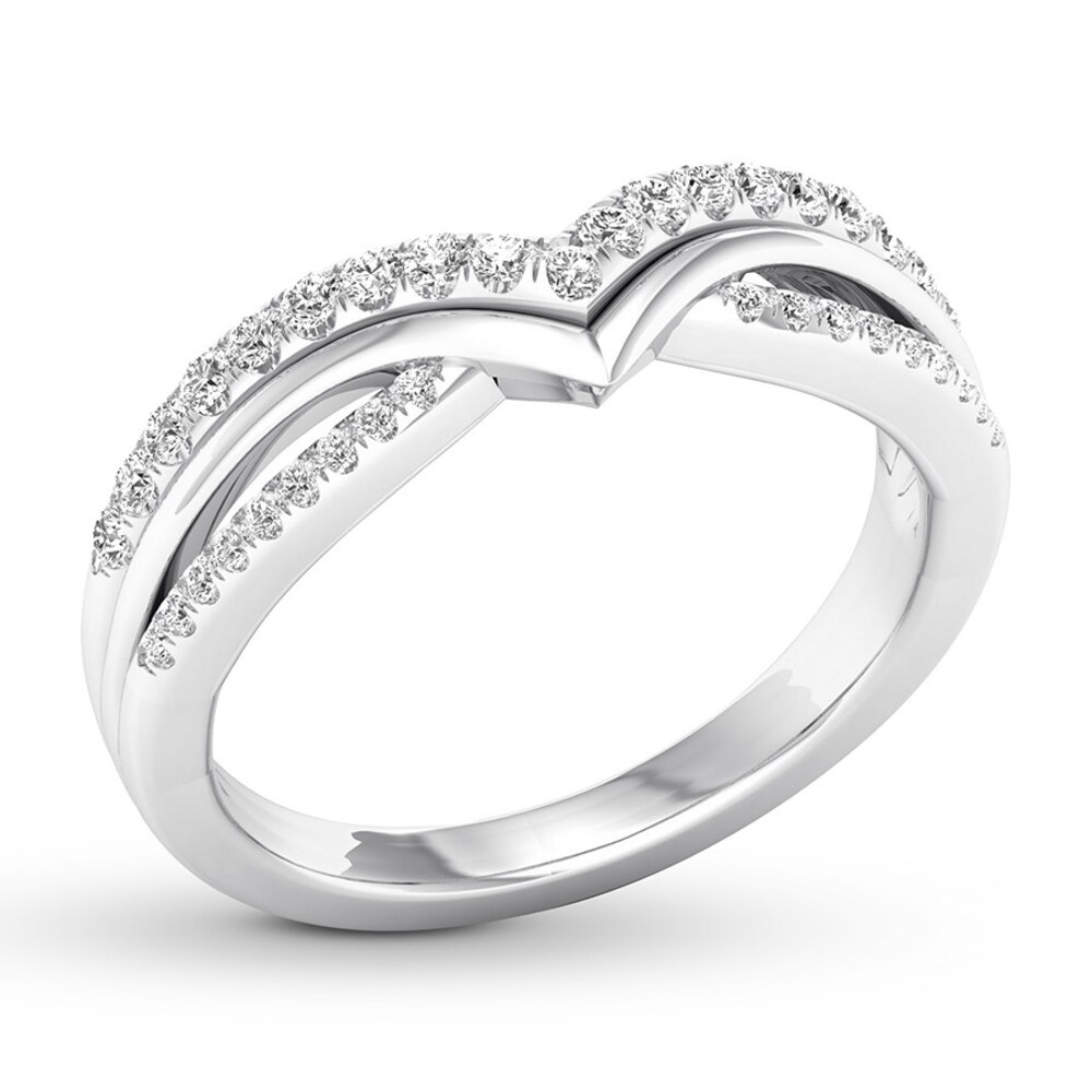 Diamond Contour Ring 1/3 carat tw Round 10K White Gold PVOcOS6b