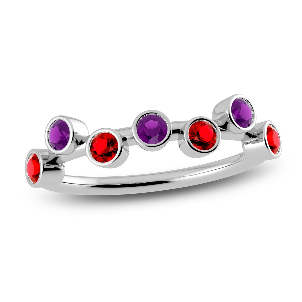 Juliette Maison Natural Ruby & Natural Amethyst Ring 10K White Gold PtLhL5al [PtLhL5al]