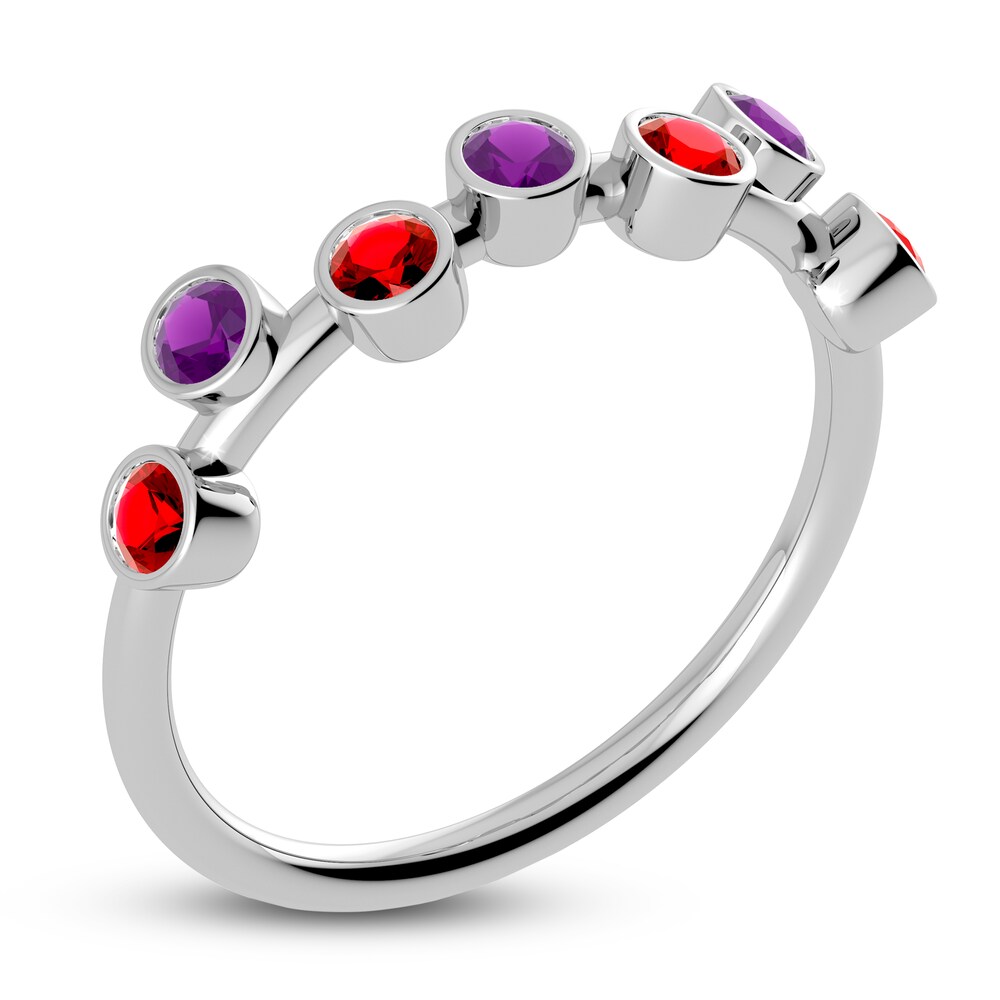 Juliette Maison Natural Ruby & Natural Amethyst Ring 10K White Gold PtLhL5al