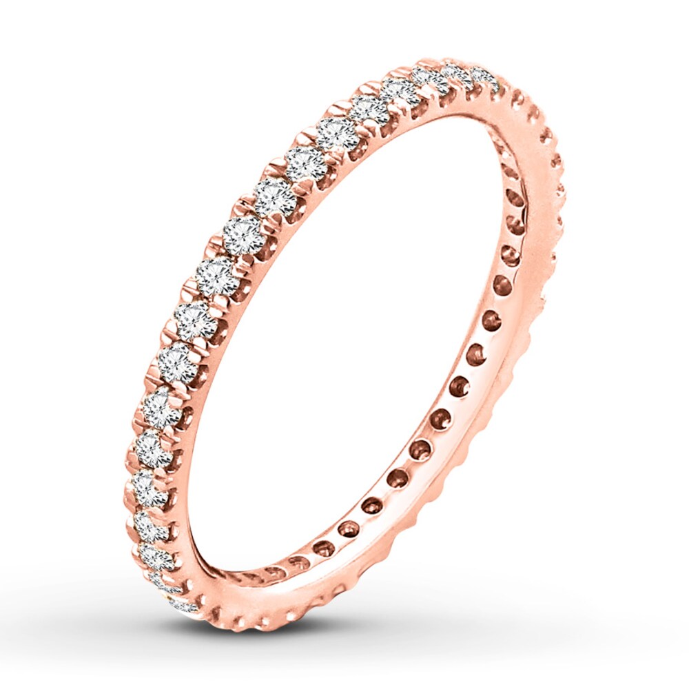 Diamond Eternity Band 1/2 ct tw Round-cut 14K Rose Gold Pv9kQbc5