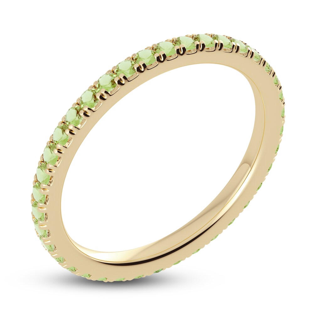 Juliette Maison Natural Peridot Eternity Ring 10K Yellow Gold PzTlm7I4