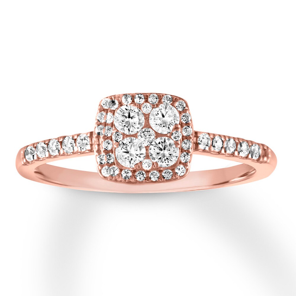 Diamond Ring 1/2 ct tw Round 14K Rose Gold QAaDaESy