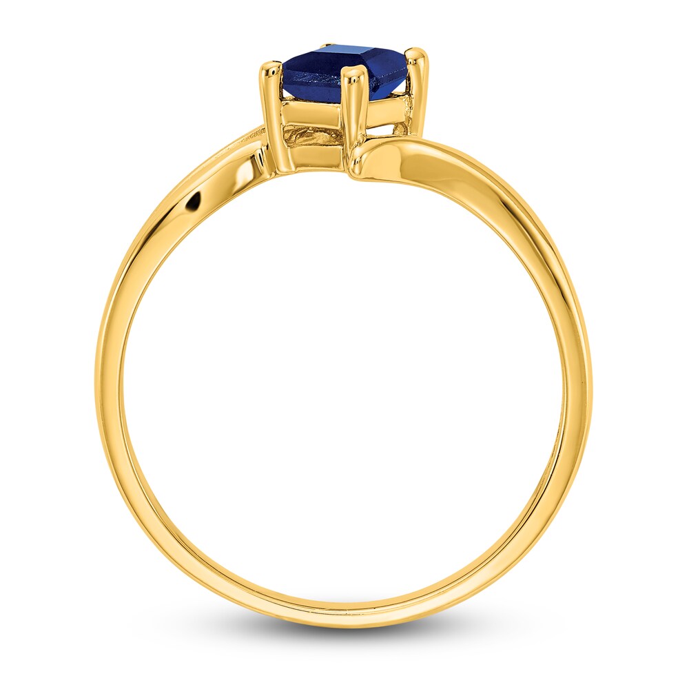 Natural Blue Sapphire Ring 14K Yellow Gold QHu8fmFJ