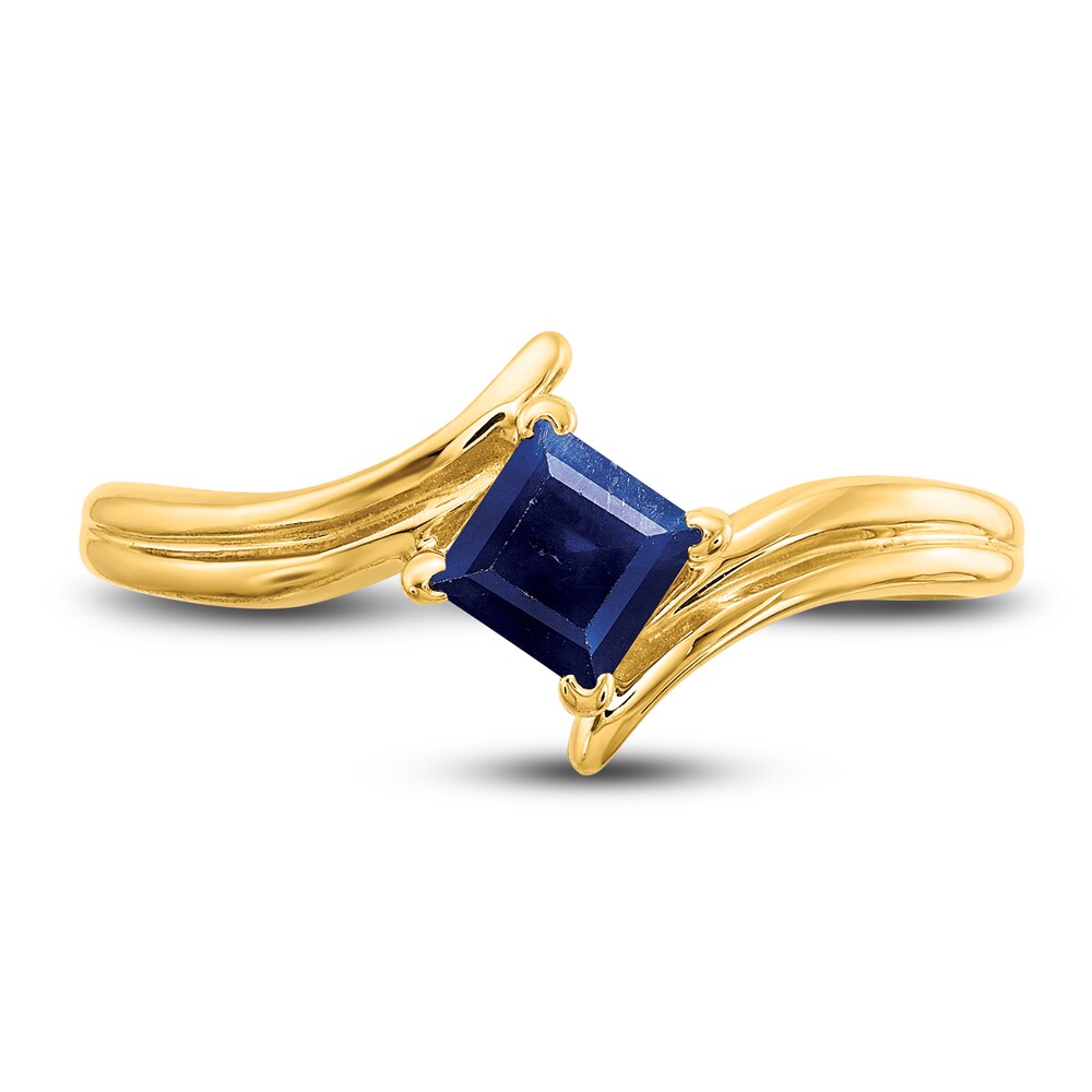 Natural Blue Sapphire Ring 14K Yellow Gold QHu8fmFJ