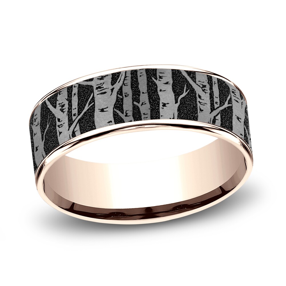 Men\'s Birch Wedding Band Titanium/14K Rose Gold 7.5mm QWkeBnL4 [QWkeBnL4]