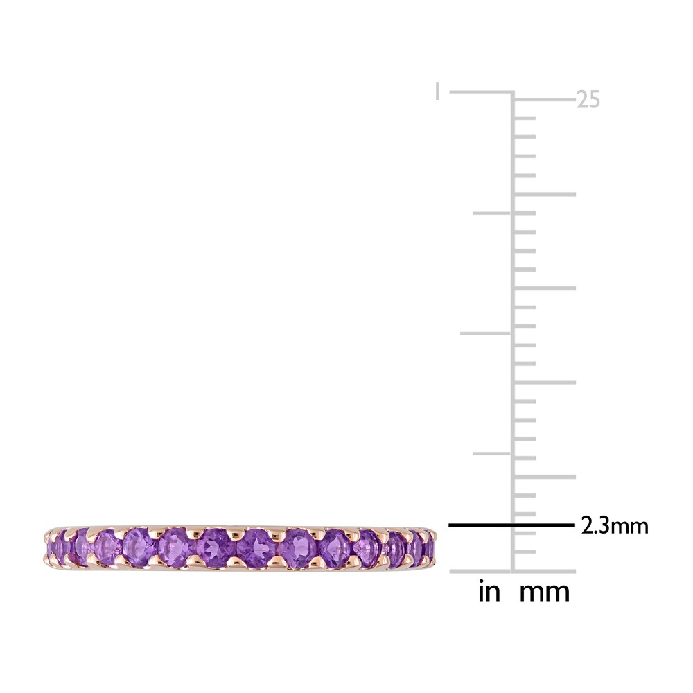 Natural Amethyst Eternity Ring 10K Rose Gold QXeFp41F