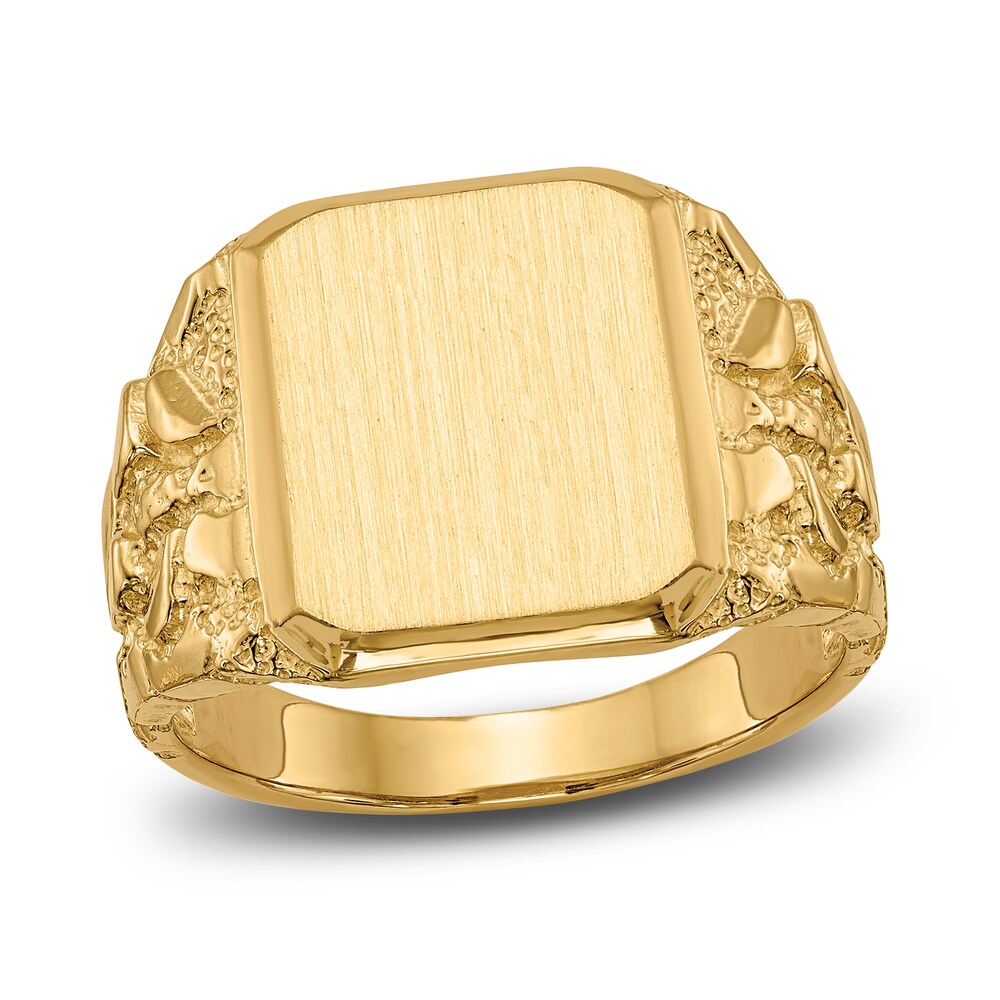 Men's Signet Ring 14K Yellow Gold QY9RtK3q