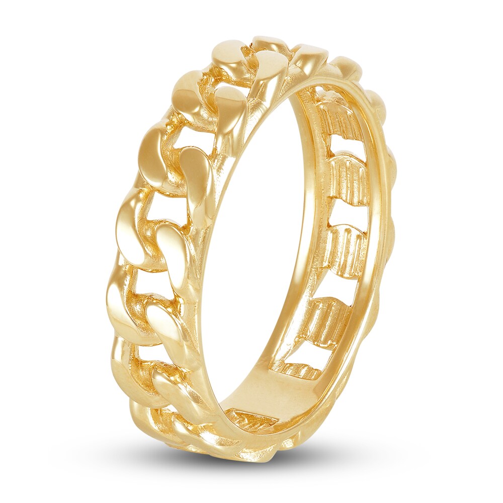 Italia D\'Oro Men\'s Curb Ring 14K Yellow Gold QYLQVQkW