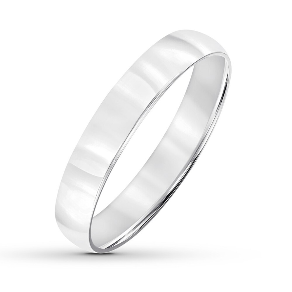 Wedding Band 18K White Gold 4mm Qfnz8Gd3