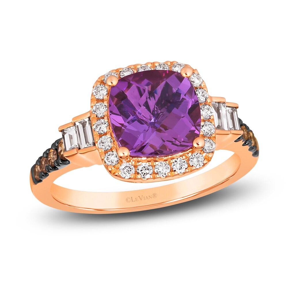 Le Vian Natural Amethyst Ring 1/2 ct tw Diamonds 14K Strawberry Gold Qll7joYe