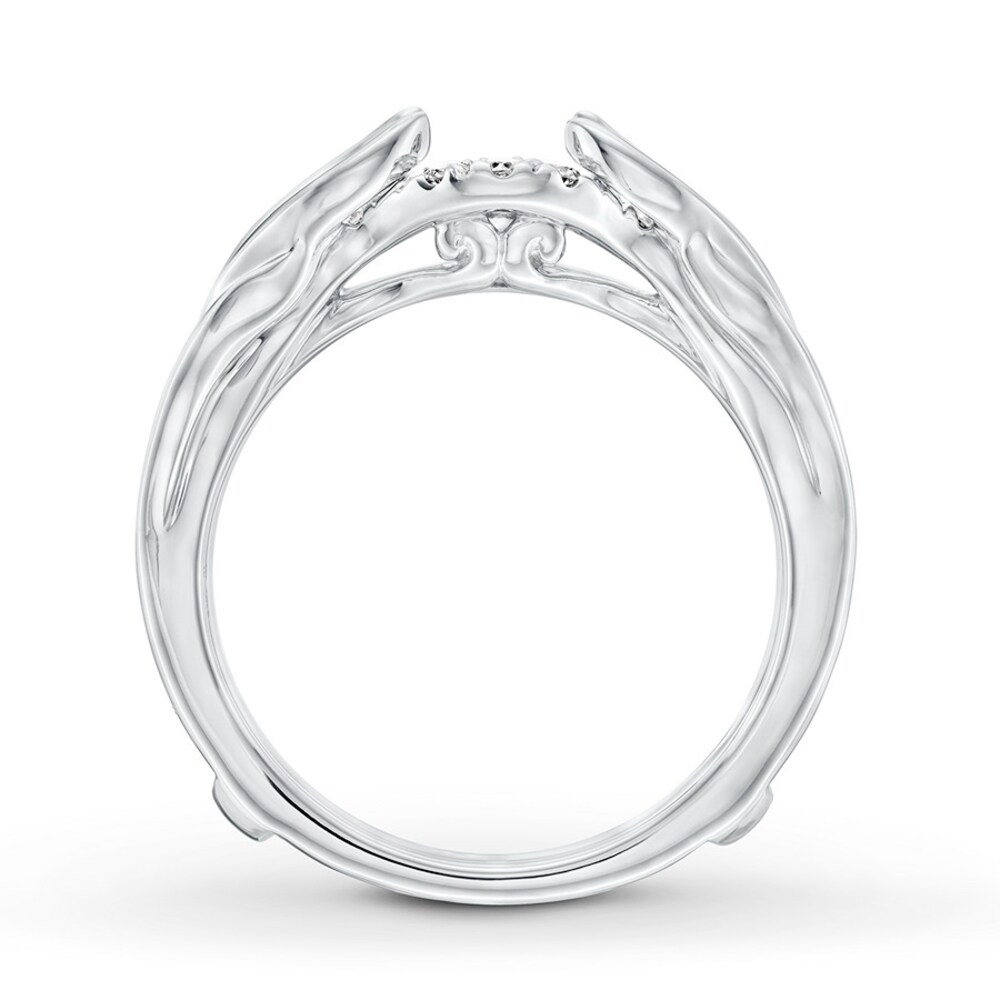 Diamond Enhancer Ring 1/8 ct tw Round-cut 14K White Gold QnyB1Jlv