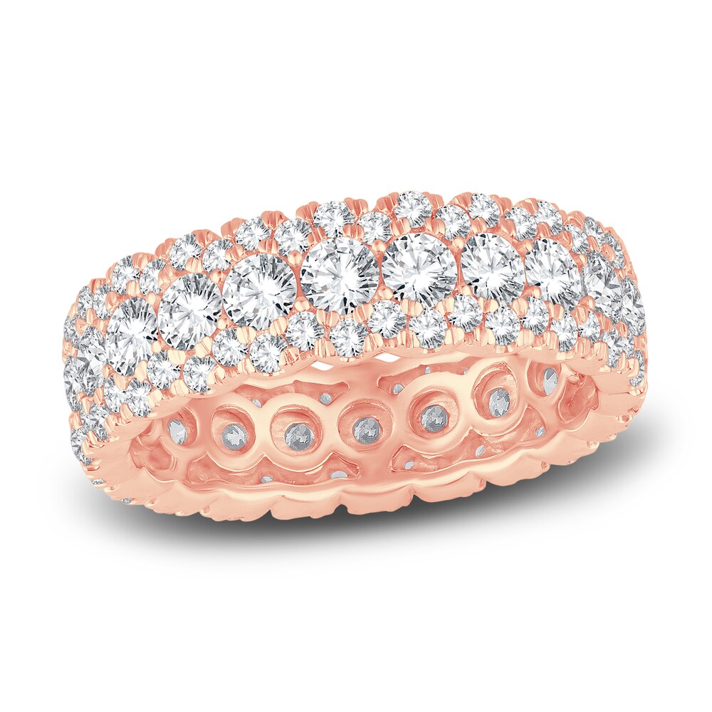 Diamond Eternity Ring 3 ct tw Round 14K Rose Gold R5FivAHT