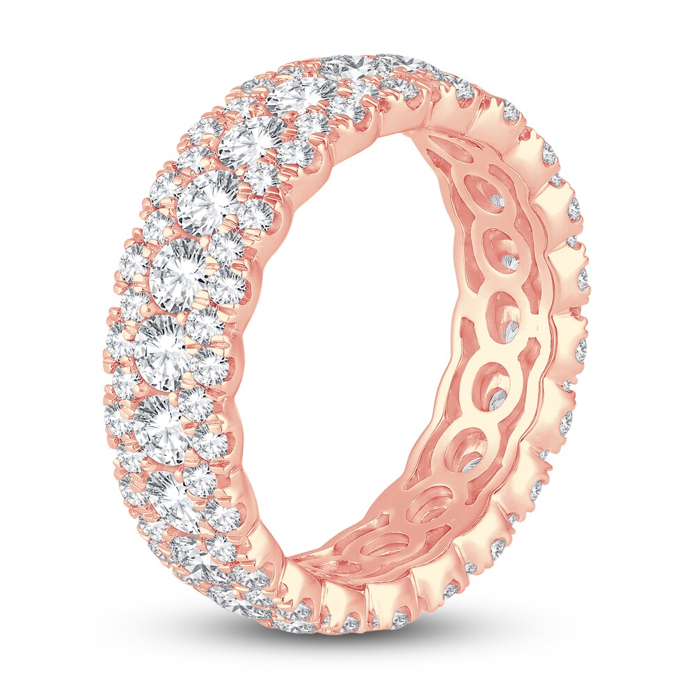 Diamond Eternity Ring 3 ct tw Round 14K Rose Gold R5FivAHT