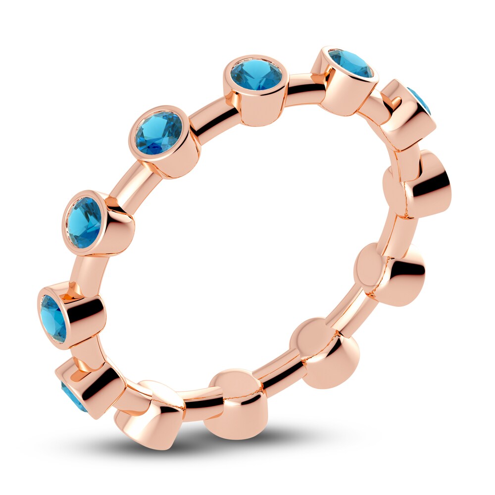 Juliette Maison Natural Blue Zircon 10K Rose Gold RUMT3HKO