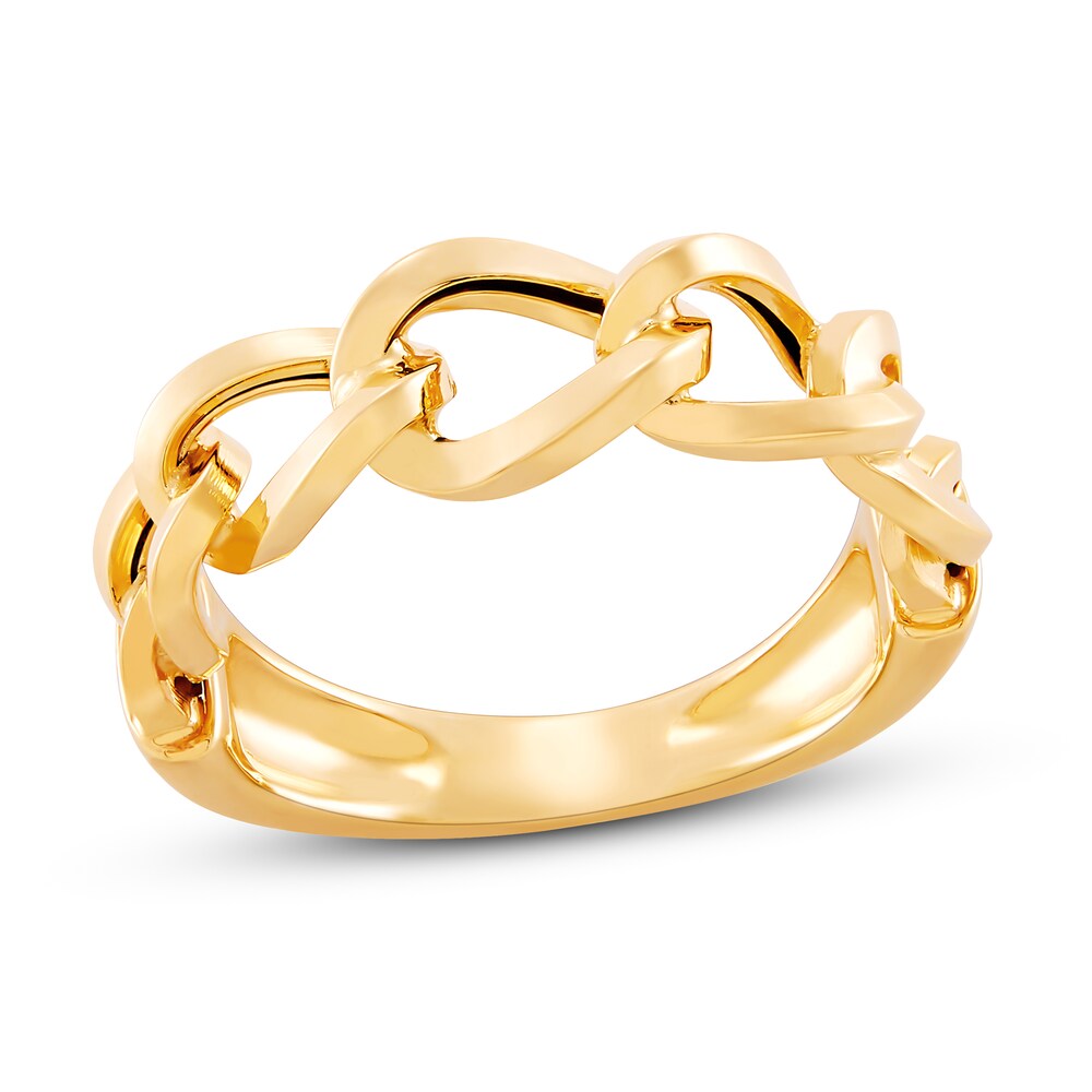 Italia D\'Oro Chain Link Ring 14K Yellow Gold RUlcURu9 [RUlcURu9]