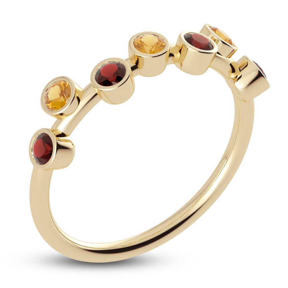 Juliette Maison Natural Citrine & Natural Garnet Ring 10K Yellow Gold RY75FXPy