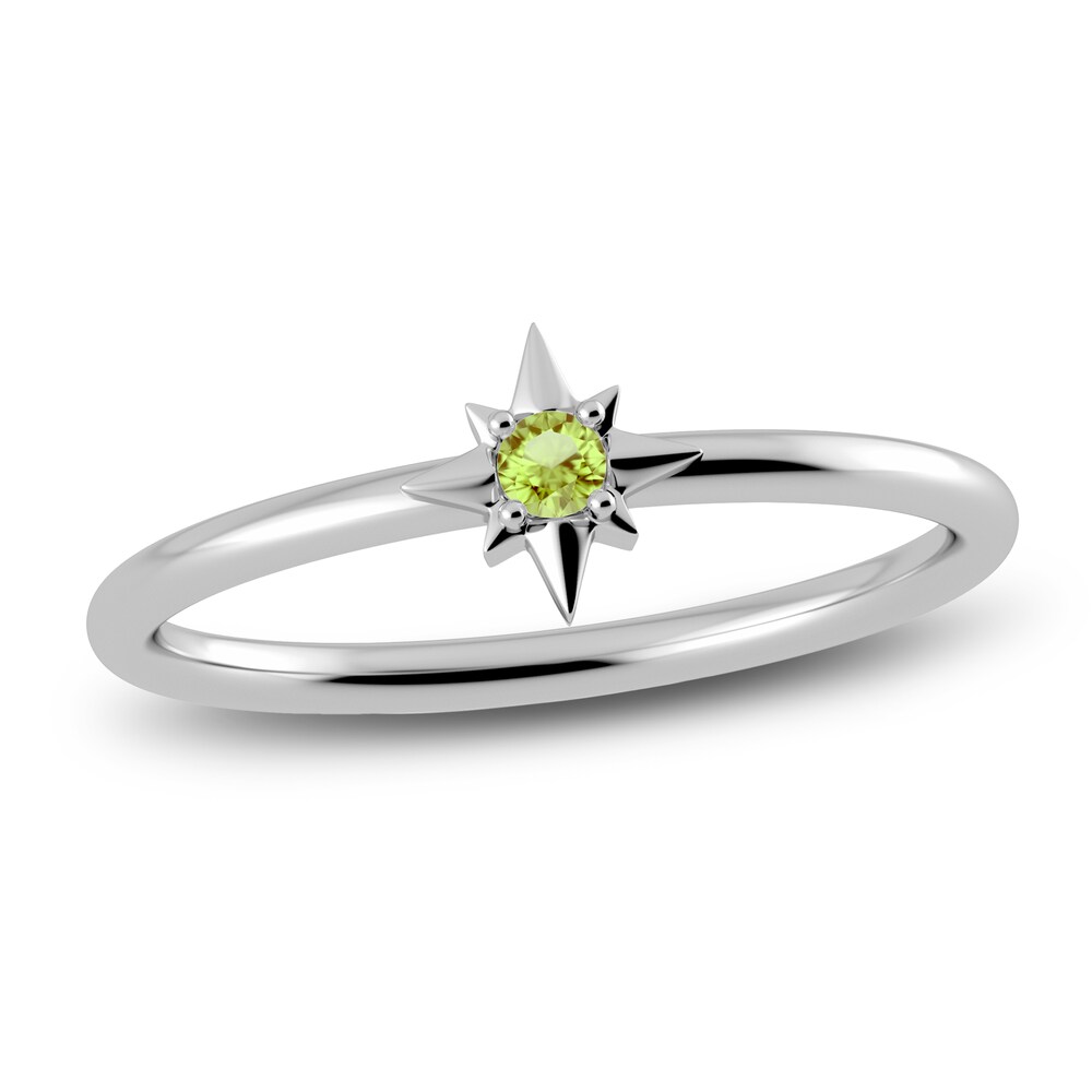 Juliette Maison Natural Peridot Starburst Ring 10K White Gold RZzeWtd0 [RZzeWtd0]