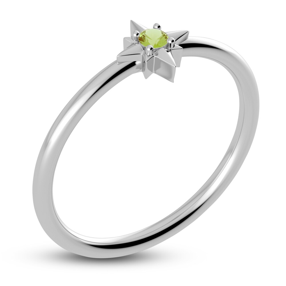 Juliette Maison Natural Peridot Starburst Ring 10K White Gold RZzeWtd0