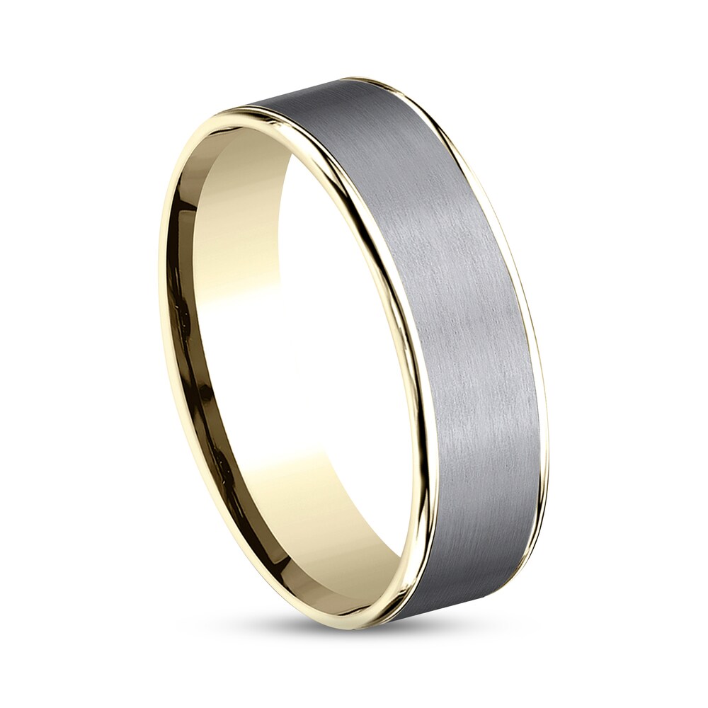 Satin Wedding Band 14K Yellow Gold/Tantalum 6.5mm Rqg94YVj