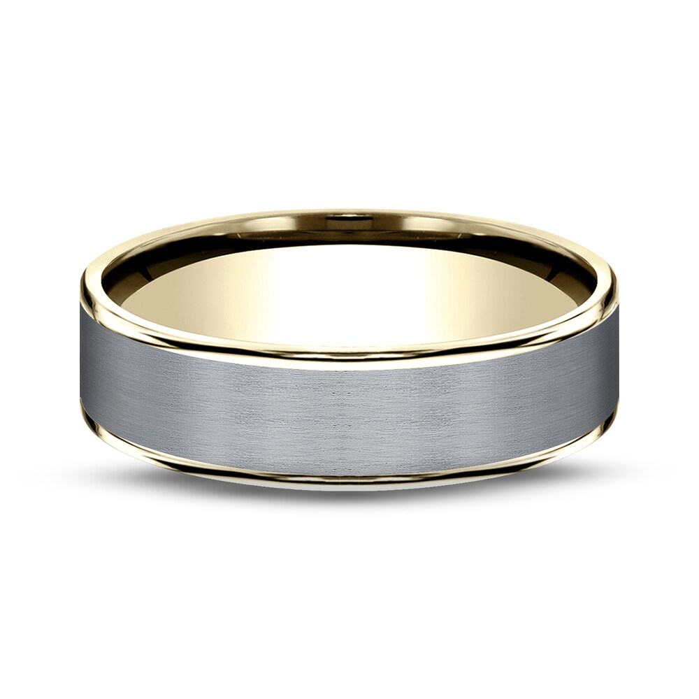 Satin Wedding Band 14K Yellow Gold/Tantalum 6.5mm Rqg94YVj