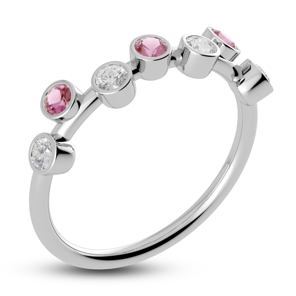 Juliette Maison Natural White Sapphire & Natural Pink Tourmaline Ring 10K White Gold RrSQnCXS