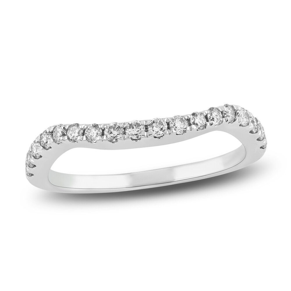 Diamond Contour Anniversary Band 3/8 ct tw Round 14K White Gold RxyREGy6 [RxyREGy6]