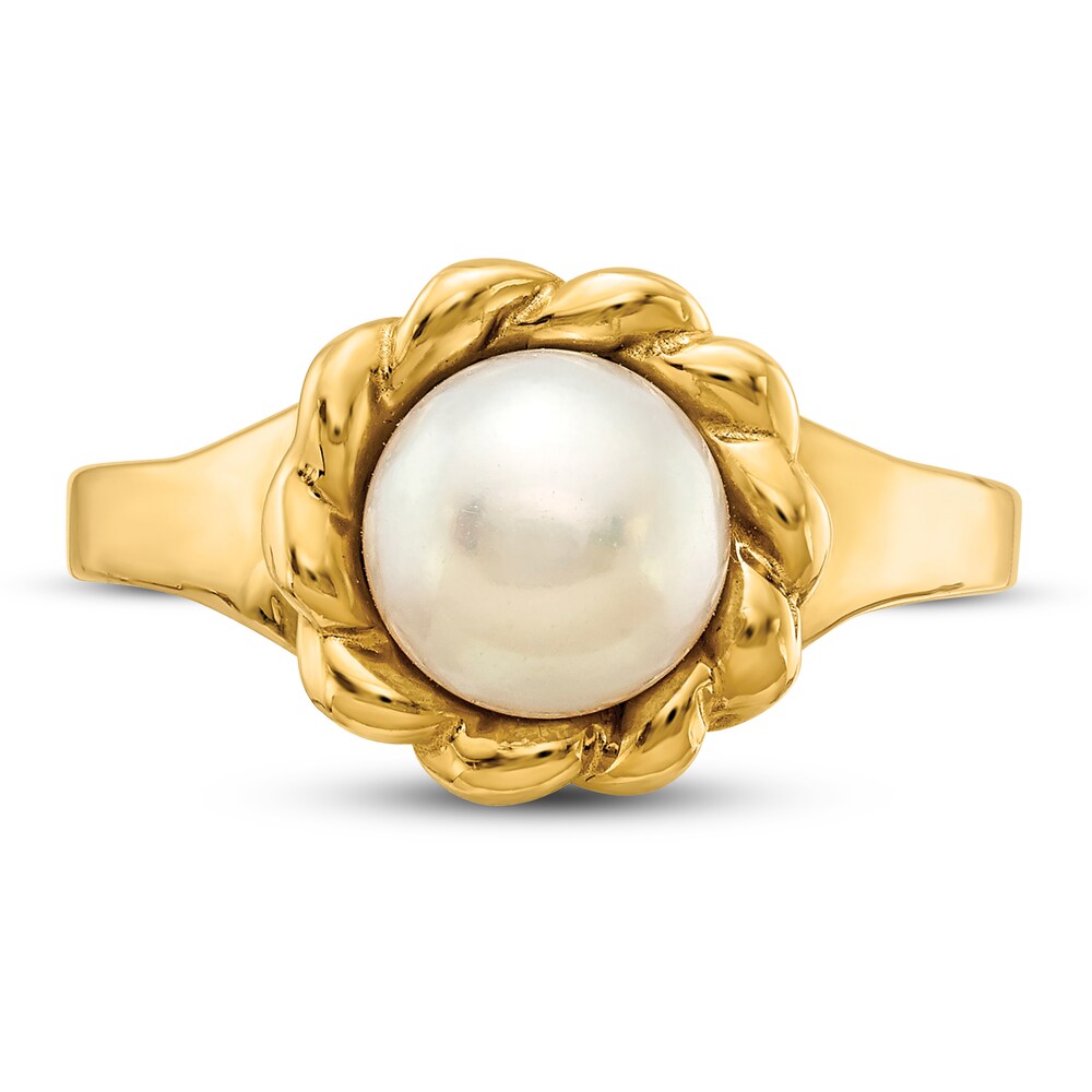 Cultured Freshwater Pearl Ring 14K Yellow Gold RzkDqmlk