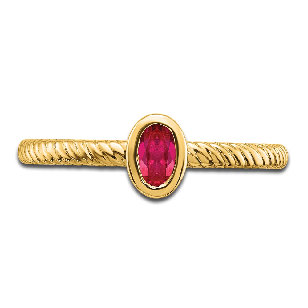 Natural Ruby Oval Bezel Ring 14K Yellow Gold S7gt4bpZ