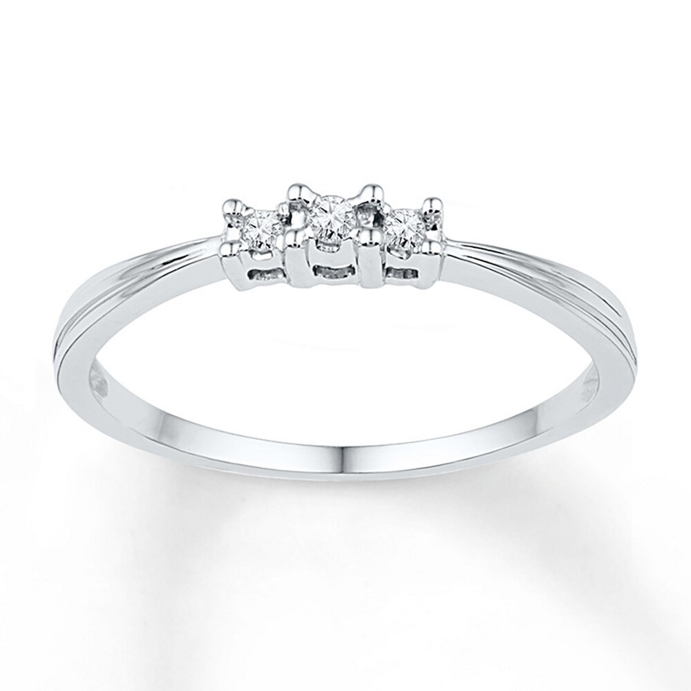Diamond Promise Ring 1/20 ct tw Round-cut 10K White Gold S8lfyFMX