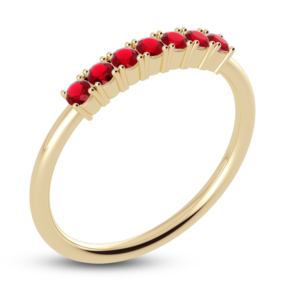 Juliette Maison Natural Ruby Half Eternity Ring 10K Yellow Gold SBTFOYow