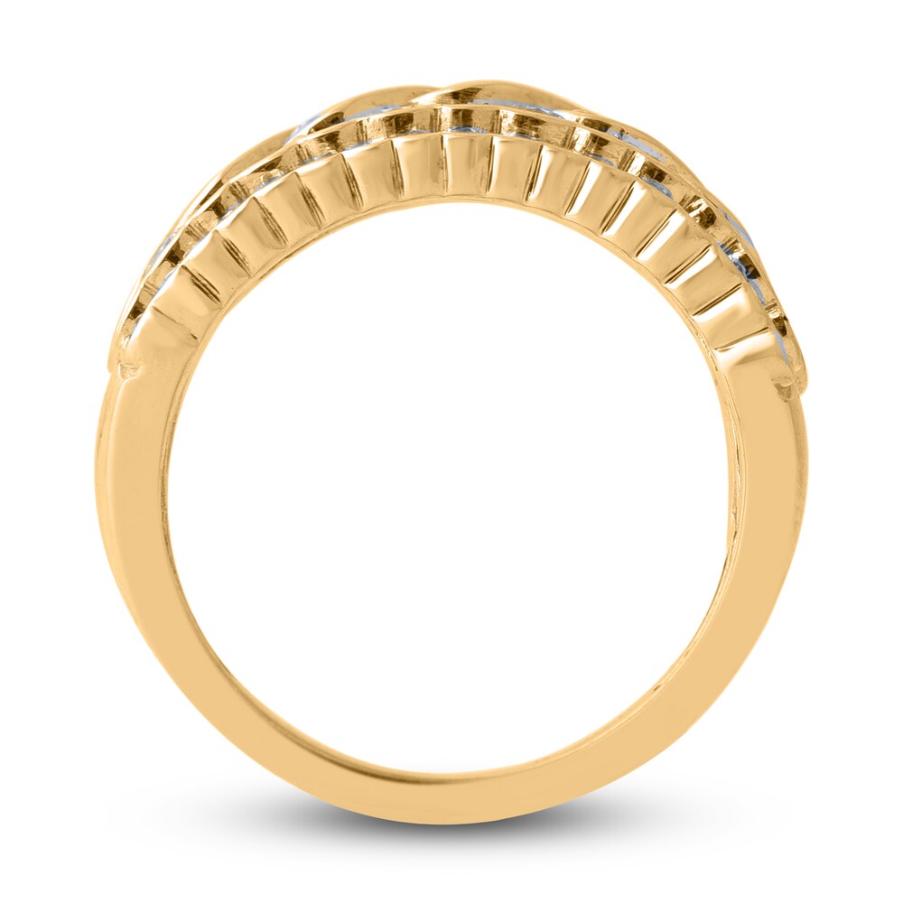 Diamond Wave Anniversary Band 2 ct tw Round 14K Yellow Gold SC97xgoD