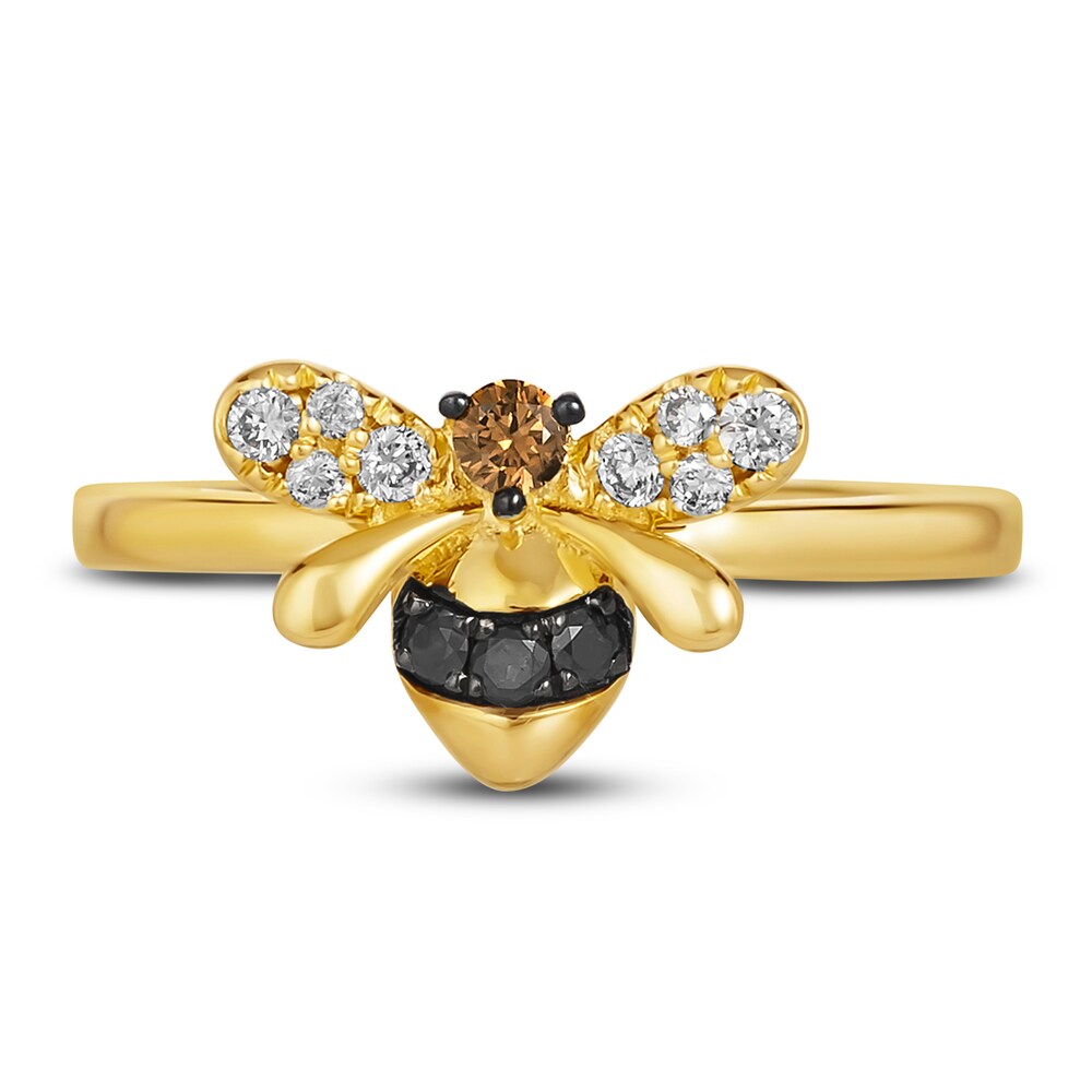 Le Vian Diamond Bee Ring 1/5 ct tw Round 14K Honey Gold SNqYtO2n