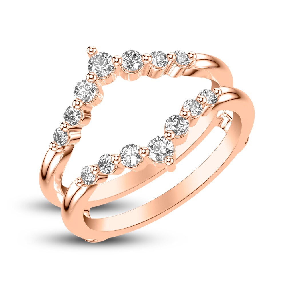 Diamond Chevron Enhancer Ring 1/2 ct tw Round 14K Rose Gold SUaFam8K