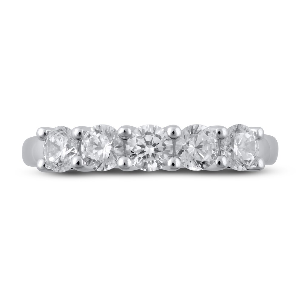 Lab-Created Diamond Wedding Band 1 ct tw Round 14K White Gold SY36DDRE