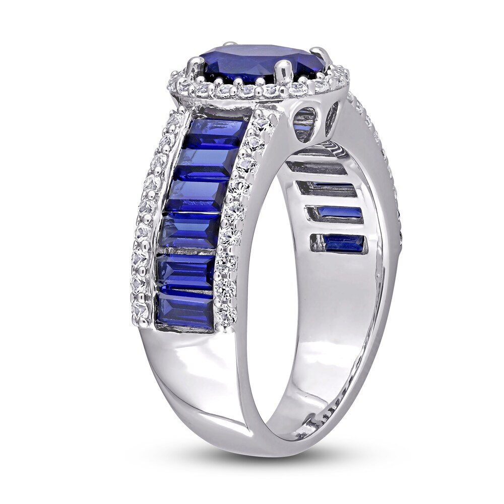 Lab-Created Blue Sapphire & Lab-Created White Sapphire Ring Sterling Silver SkBBphbO