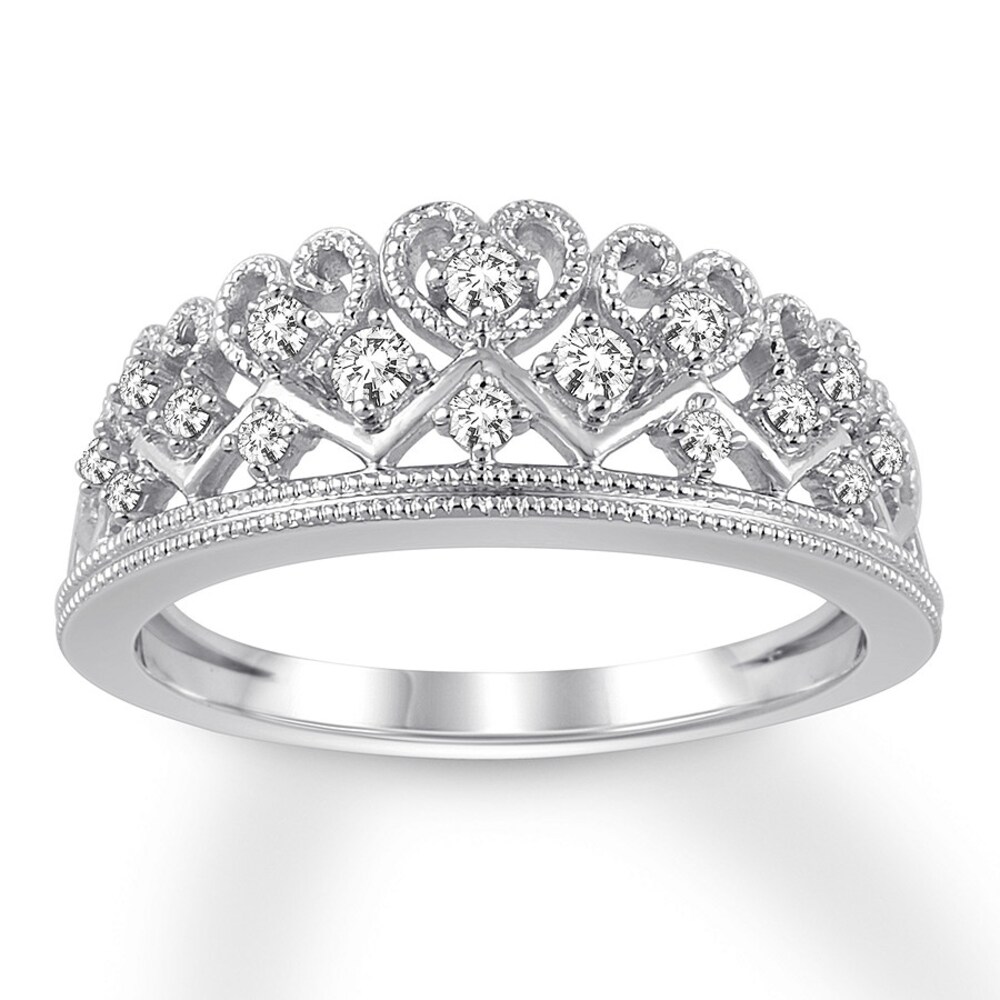 Diamond Tiara Ring 1/5 ct tw Round 14K White Gold SnWWTOwx [SnWWTOwx]