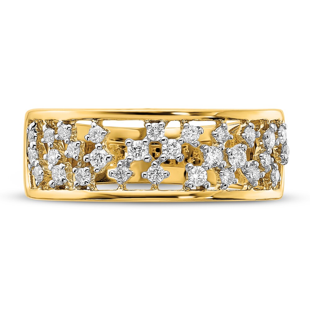Diamond Cluster Open Ring 1/3 ct tw Round 14K Yellow Gold Sp8kroId