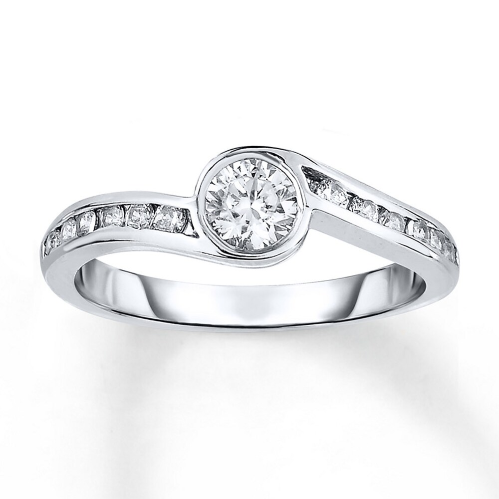 Diamond Engagement Ring 5/8 ct tw Round-cut 14K White Gold SqPOiv7o [SqPOiv7o]