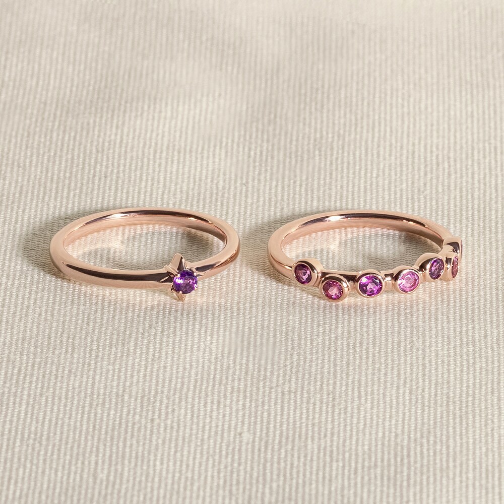 Juliette Maison Natural Amethyst & Natural Aquamarine Ring 10K Rose Gold StB9kWbE