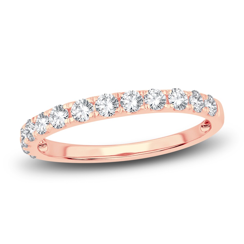 Diamond Wedding Band 1/2 ct tw Round 14K Rose Gold T6wgcgpT