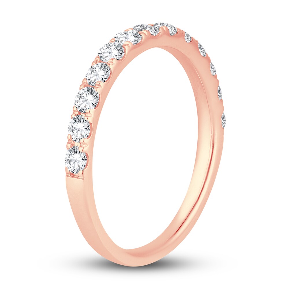 Diamond Wedding Band 1/2 ct tw Round 14K Rose Gold T6wgcgpT