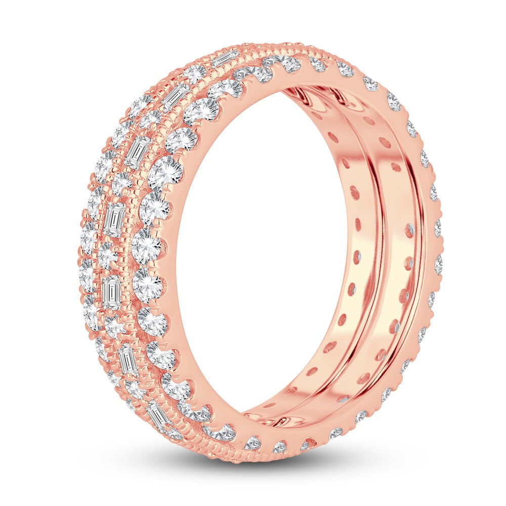 Diamond Eternity Band 2 ct tw Baguette/Round 14K Rose Gold T8zl9Jp2